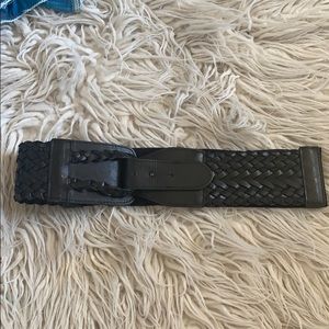 Leather Black Braided Belt